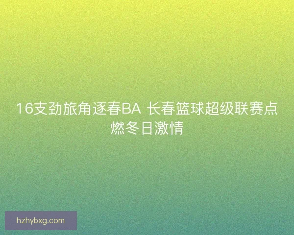 16支劲旅角逐春BA 长春篮球超级联赛点燃冬日激情