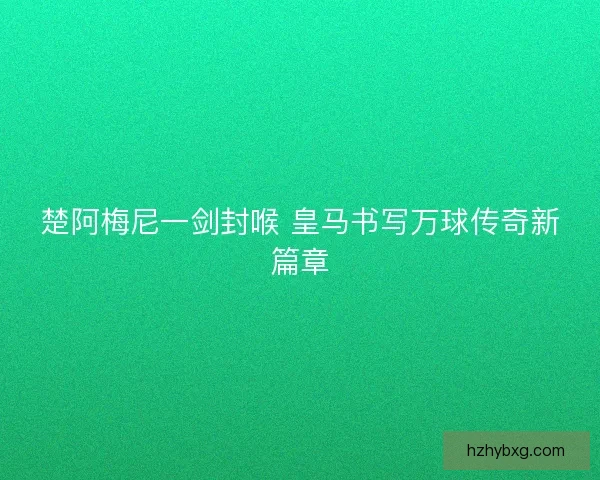 楚阿梅尼一剑封喉 皇马书写万球传奇新篇章