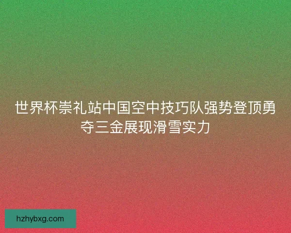 世界杯崇礼站中国空中技巧队强势登顶勇夺三金展现滑雪实力