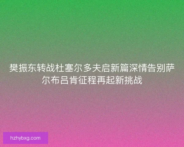 樊振东转战杜塞尔多夫启新篇深情告别萨尔布吕肯征程再起新挑战